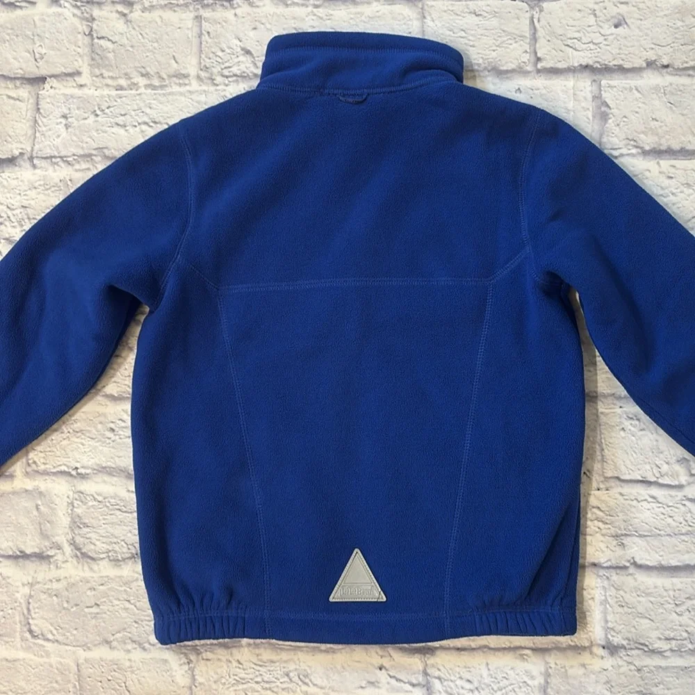 LL Bean Kids 6X/7 Blue Fleece Zip Up Front Lightweight Jacket